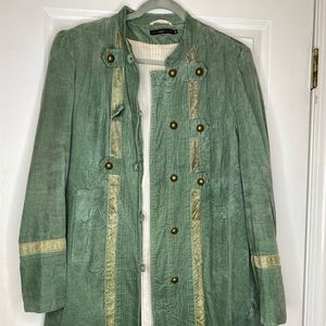 Hazel long coat army style